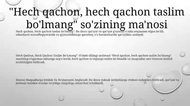 Hech Qachon, Hech Qachon Taslim Bo'Lmang 2