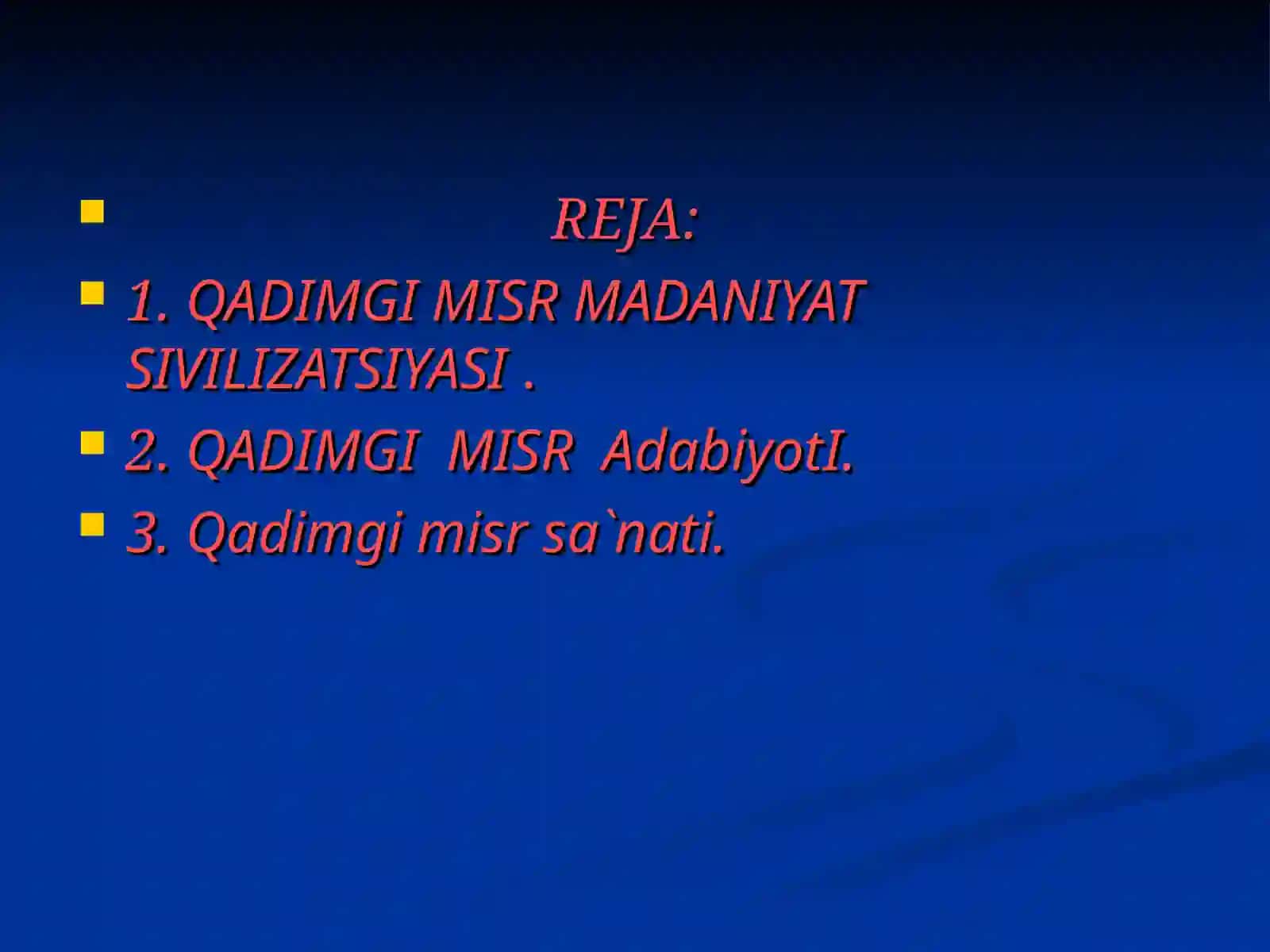 Qadimgi Misr ADABIYOTI VA SAN`ATINING ESTETIK MOHIYATI 2