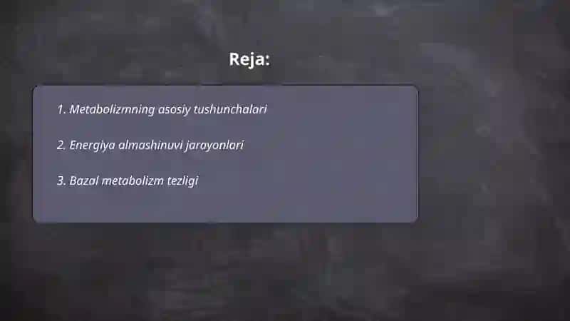 Metobolizim va energiya õrtasidagi õzaro boğliqlik 2