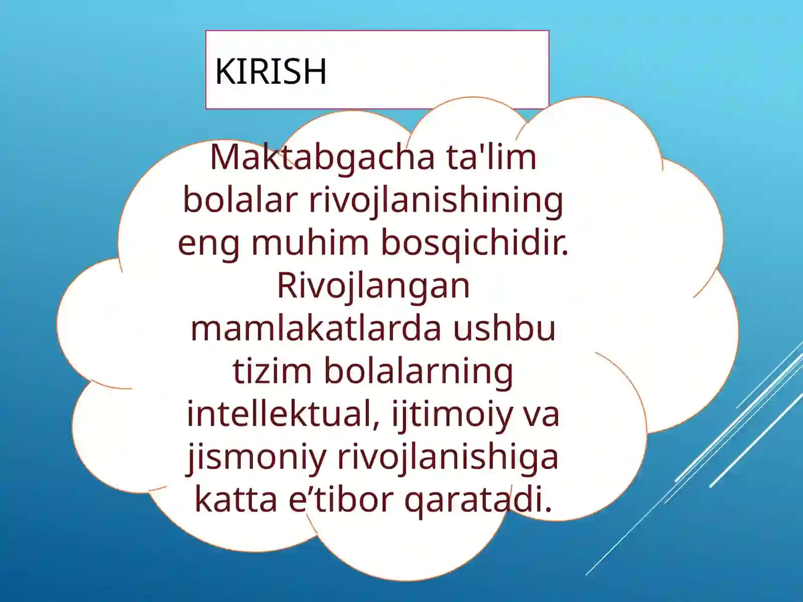 Rivojlangan mamlakatlarda maktabgacha ta'lim tizimi 2