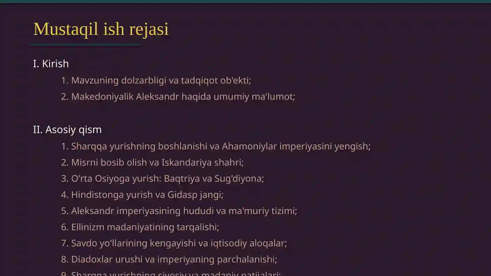 Makedoniyalik Aleksandrning Sharqqa yurishining natijalari 2