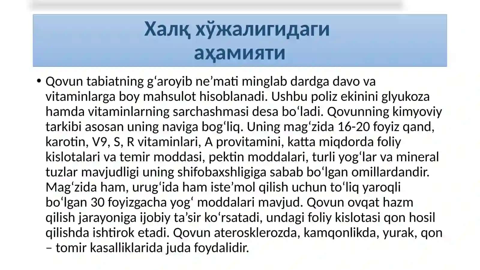 Poliz ekinlarining mahsuloti 2