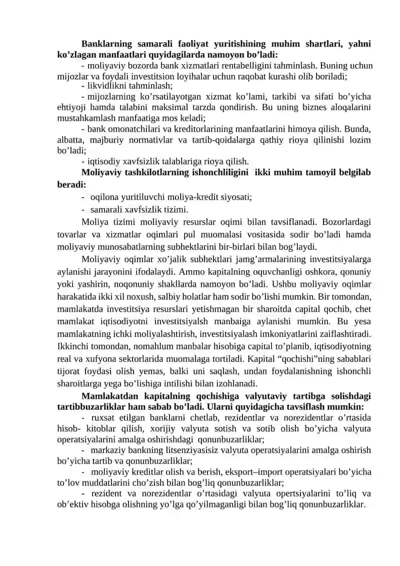 XO’JALIK FAOLIYaTINING PUL-MOLIYa SOHASIDAGI IQTISODIY XAVFSIZLIK 2