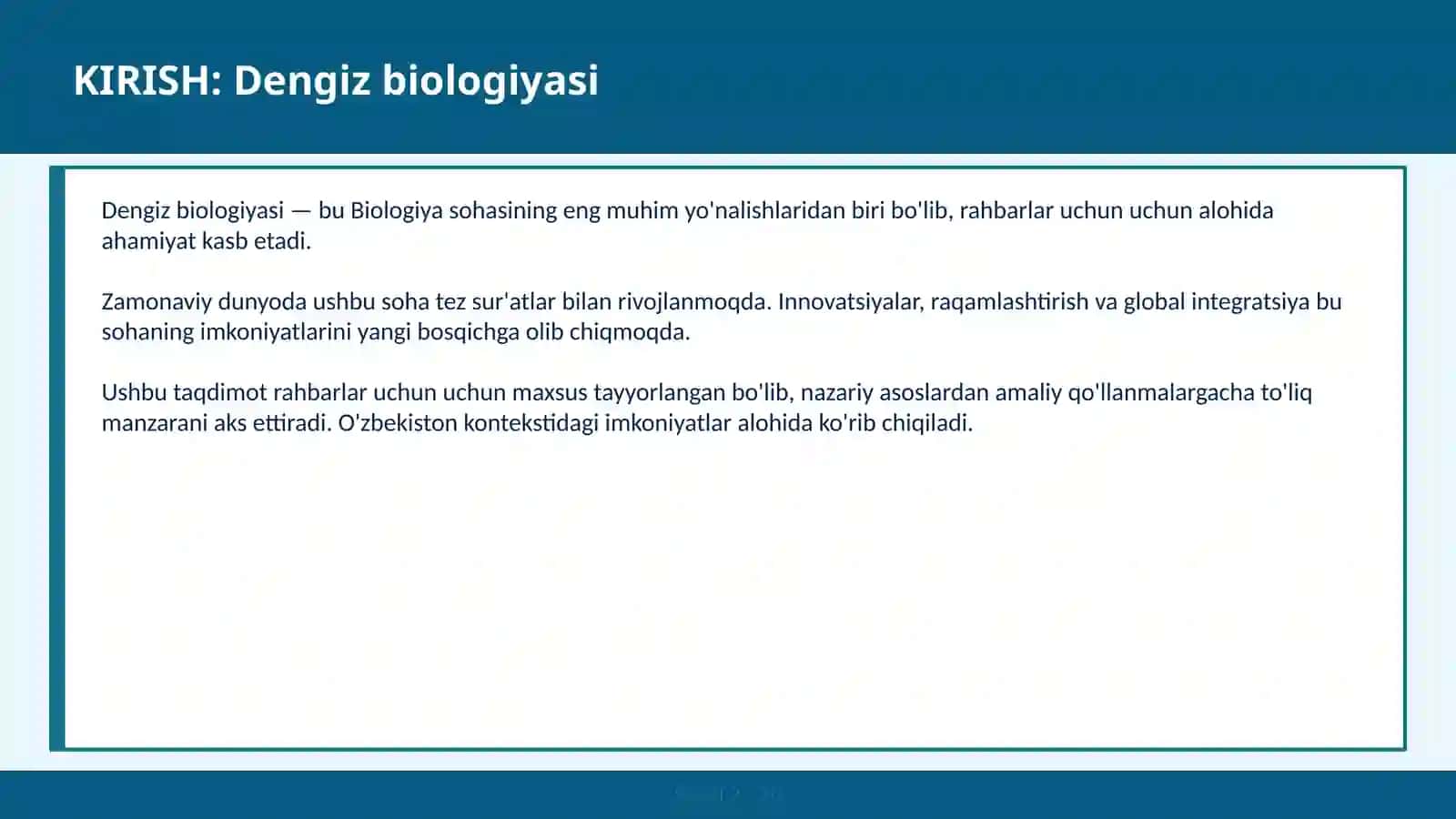 Dengiz biologiyasi 2