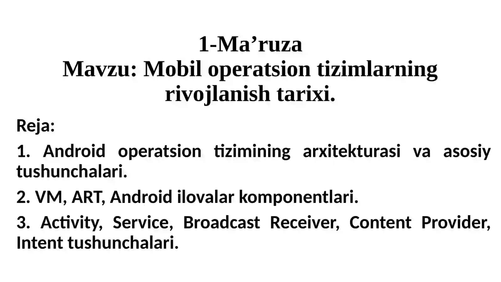 Mobil ilovalarni yaratish 2