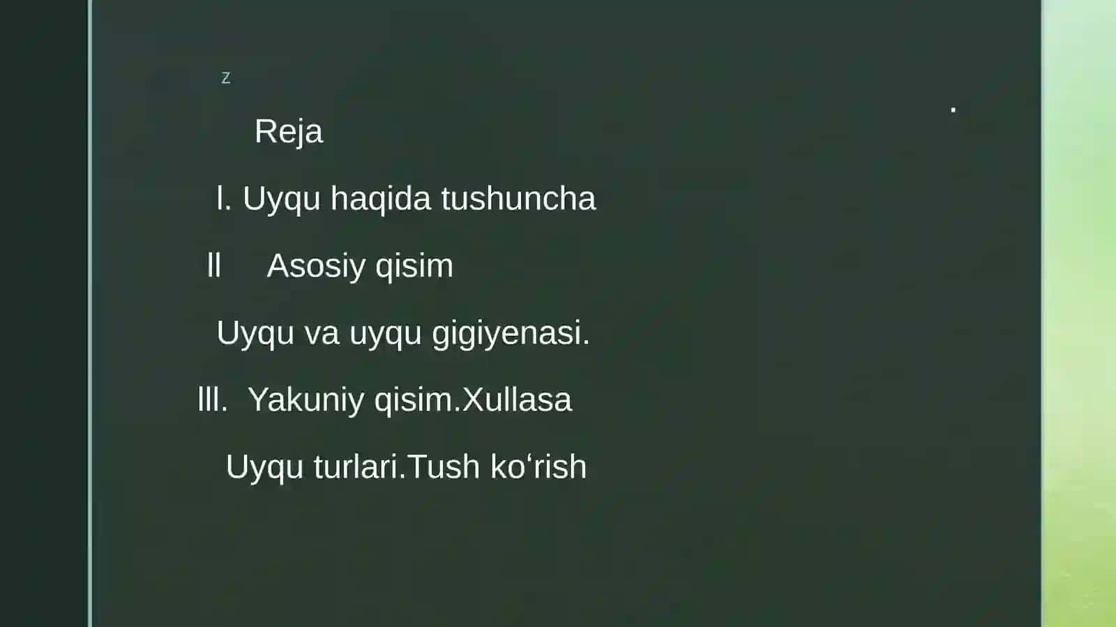 Uyqu haqida tushuncha 2