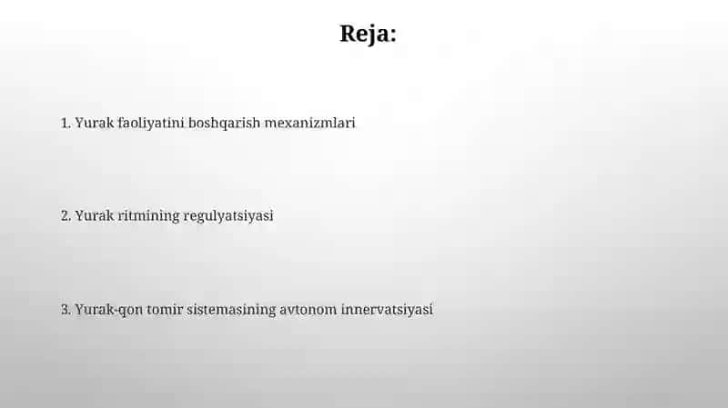 Yurak faoliyatini boshqarieh 2
