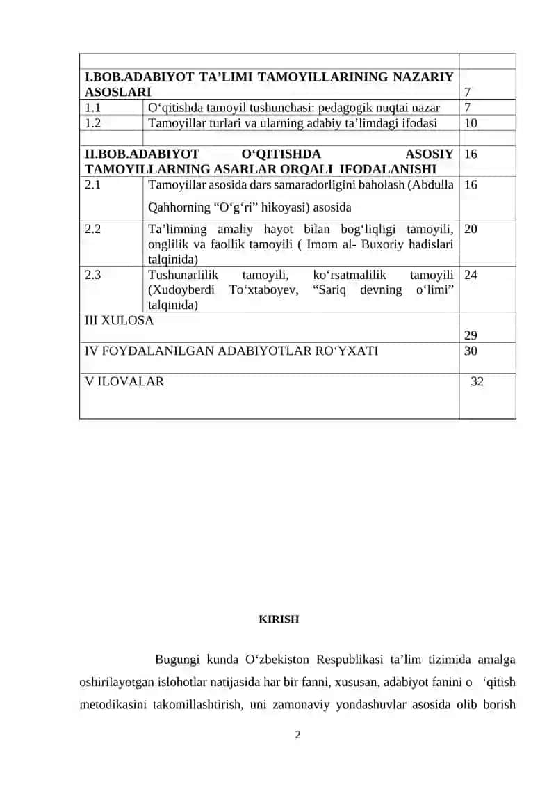 Adabiyot o ‘qitish metodikasi 2