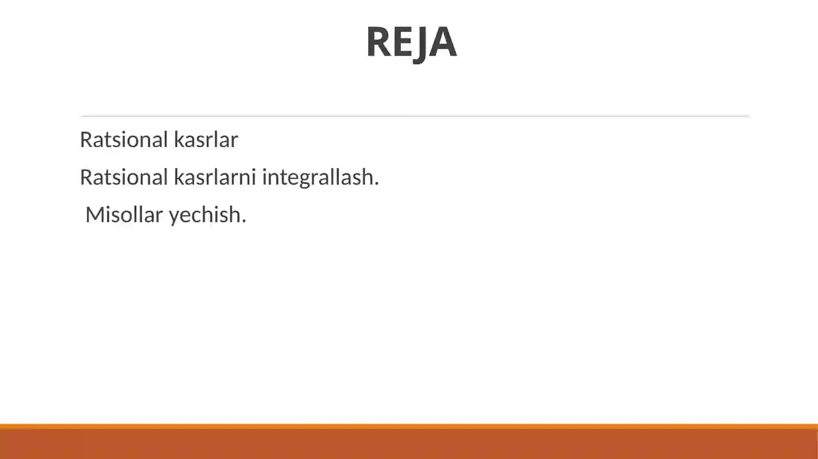 MAVZU.RATSIONAL FUNKSIYALARNI INTEGRALLASH 2