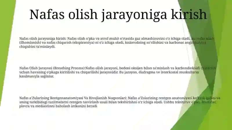 Nafas Olish Jarayoni. Nafas AʼZolarining Rentgenanatomiyasi Va Rivojlanish Nuqsonlari 2