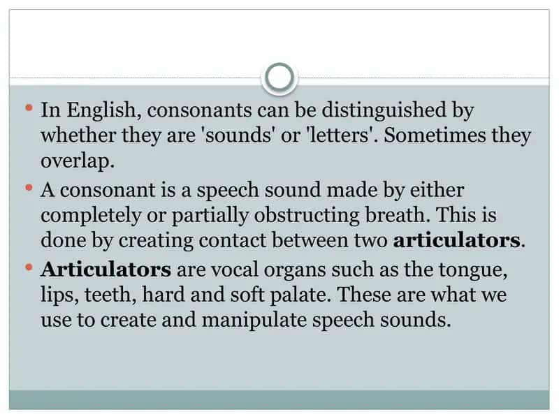 The consonant structure of English 2