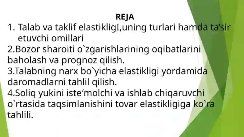 Talab va Taklif Elastikligi 2