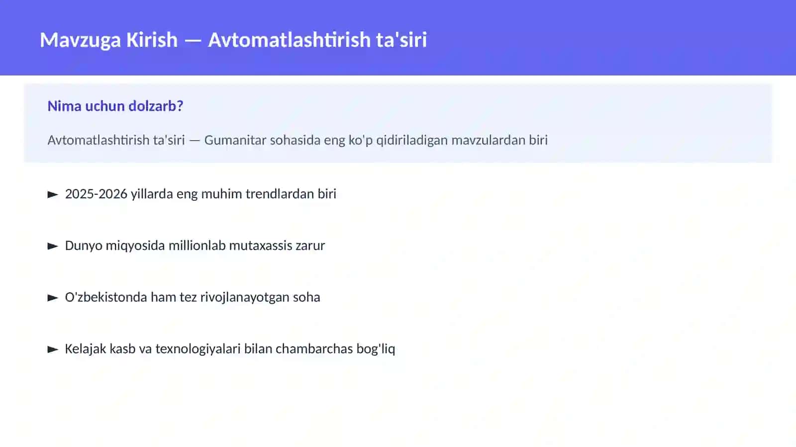 Avtomatlashtirish ta'siri 2