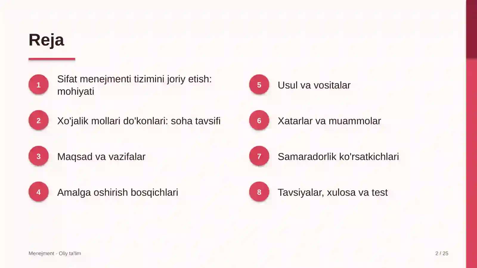 xo'jalik mollari do'konlarida sifat menejmenti tizimini joriy etish 1504 2