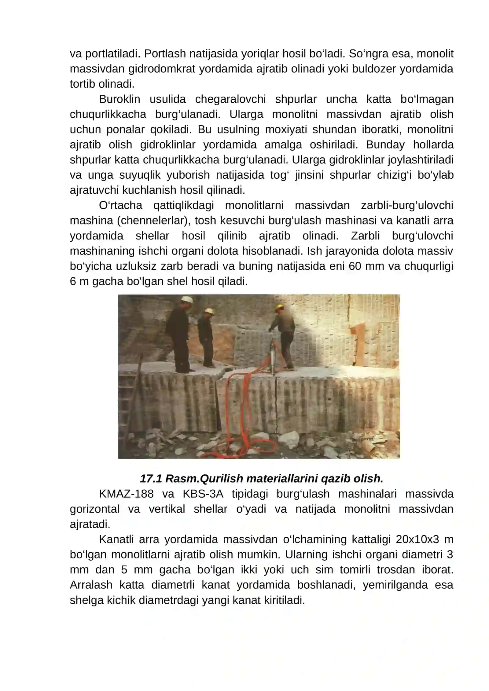 Qurilish materiallarini qazib olish ishlari 2