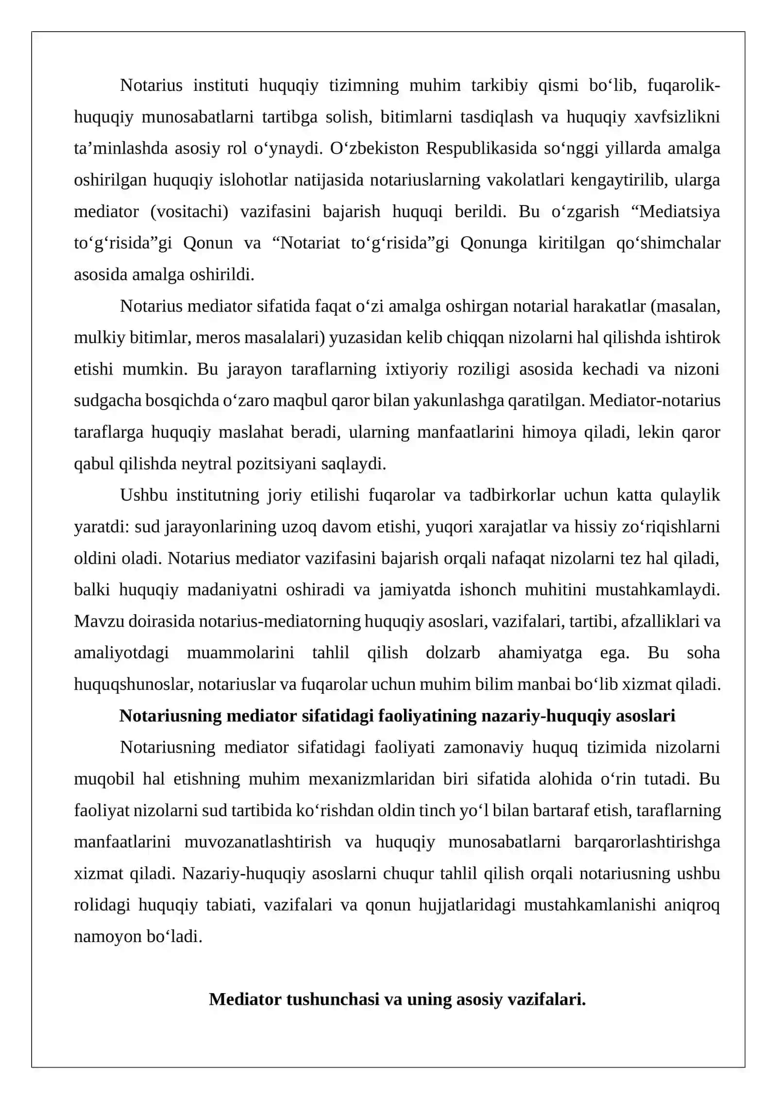 Notariusning mediator vazifasini bajarish 2
