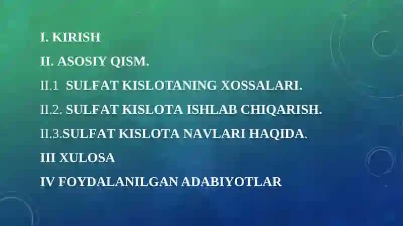 Sulfat kislo'ta 2