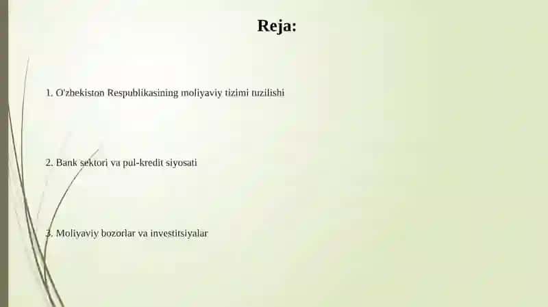 O‘zbekiston Respublikasi moliya tizimi 2