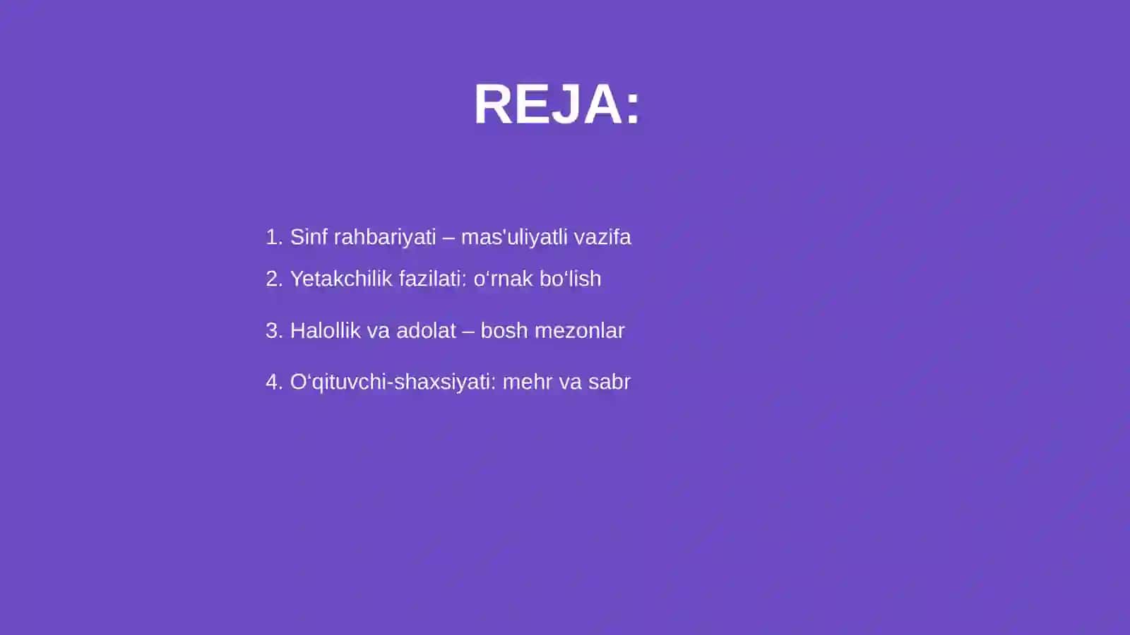 Sinf rahbariga xos bulgan fazilatlar 2