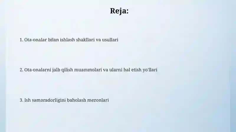 Ota onalar bilan olib boriladigan ish shakl va metodlar 2