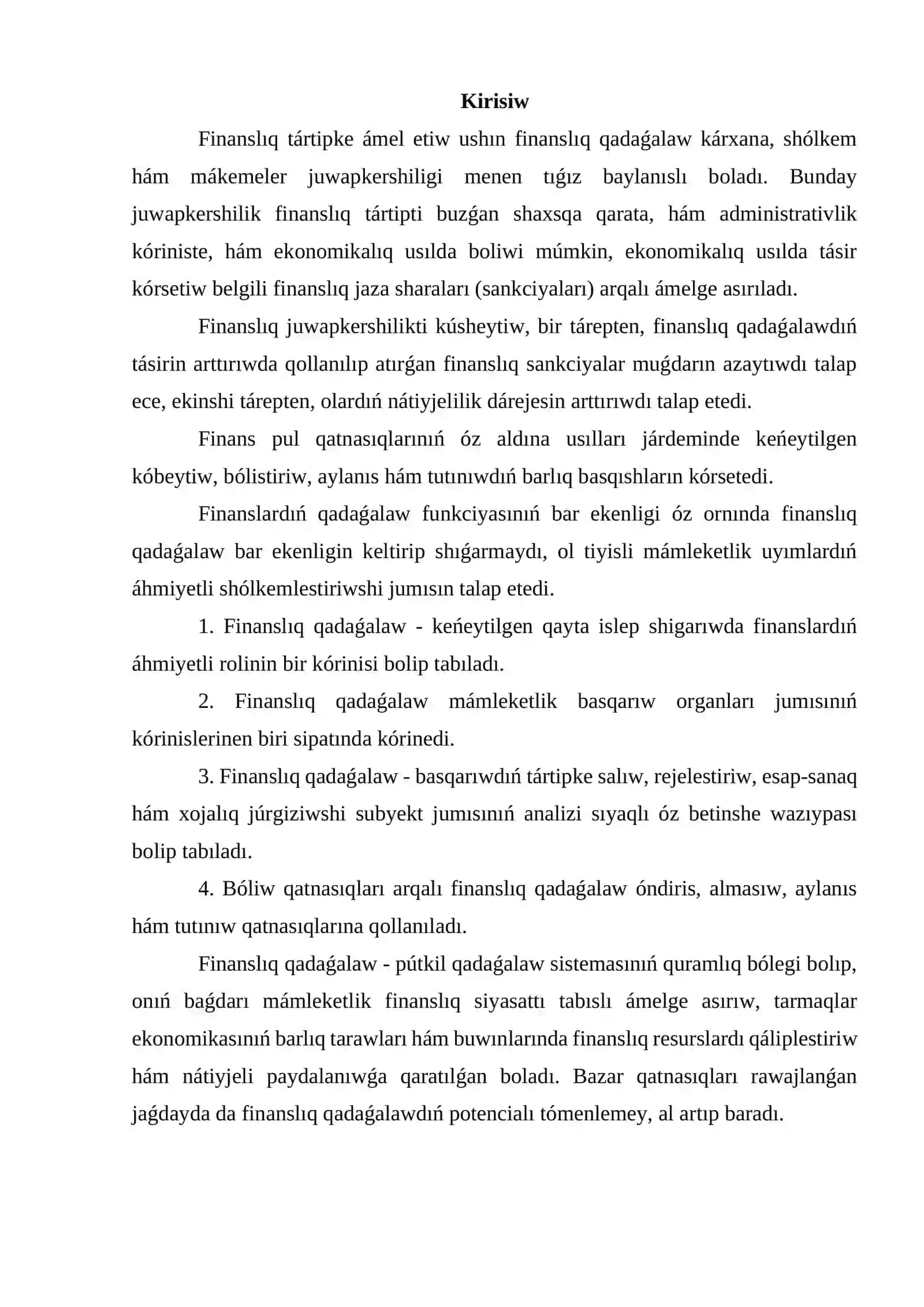 Finanslıq qadaǵalaw 2