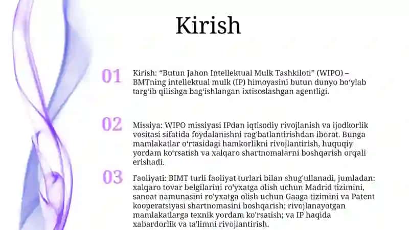 Butun Jahon Intellektual Mulk Tashkiloti 2