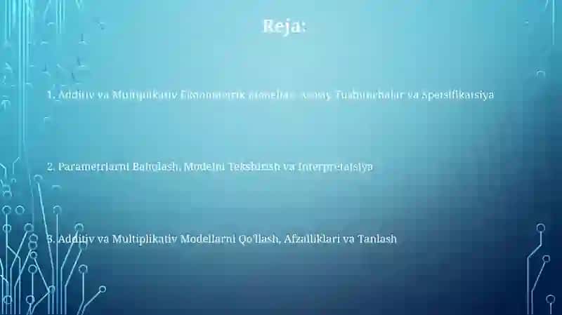 Additiv va Multiplikativ Ekonometrik Modellar 2