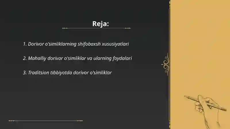 Dorivor o'simliklar ahamiyati 2