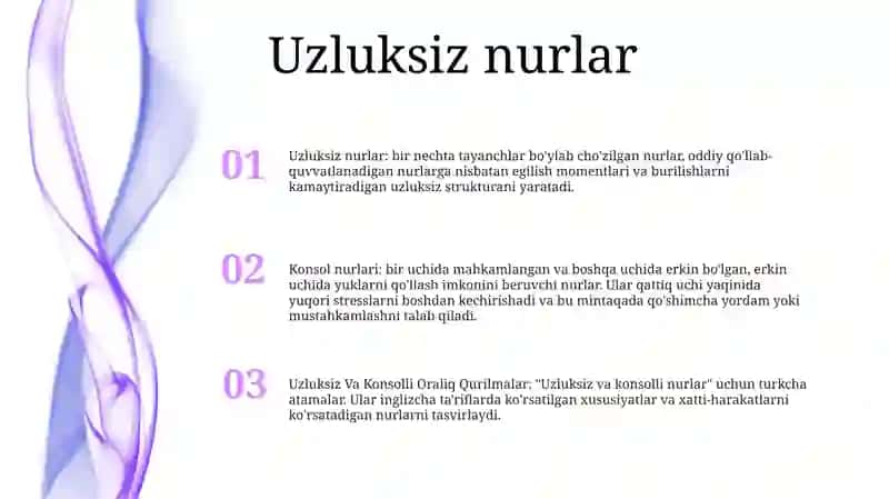 Uzluksiz Va Konsolli Oraliq Qurilmalar 2