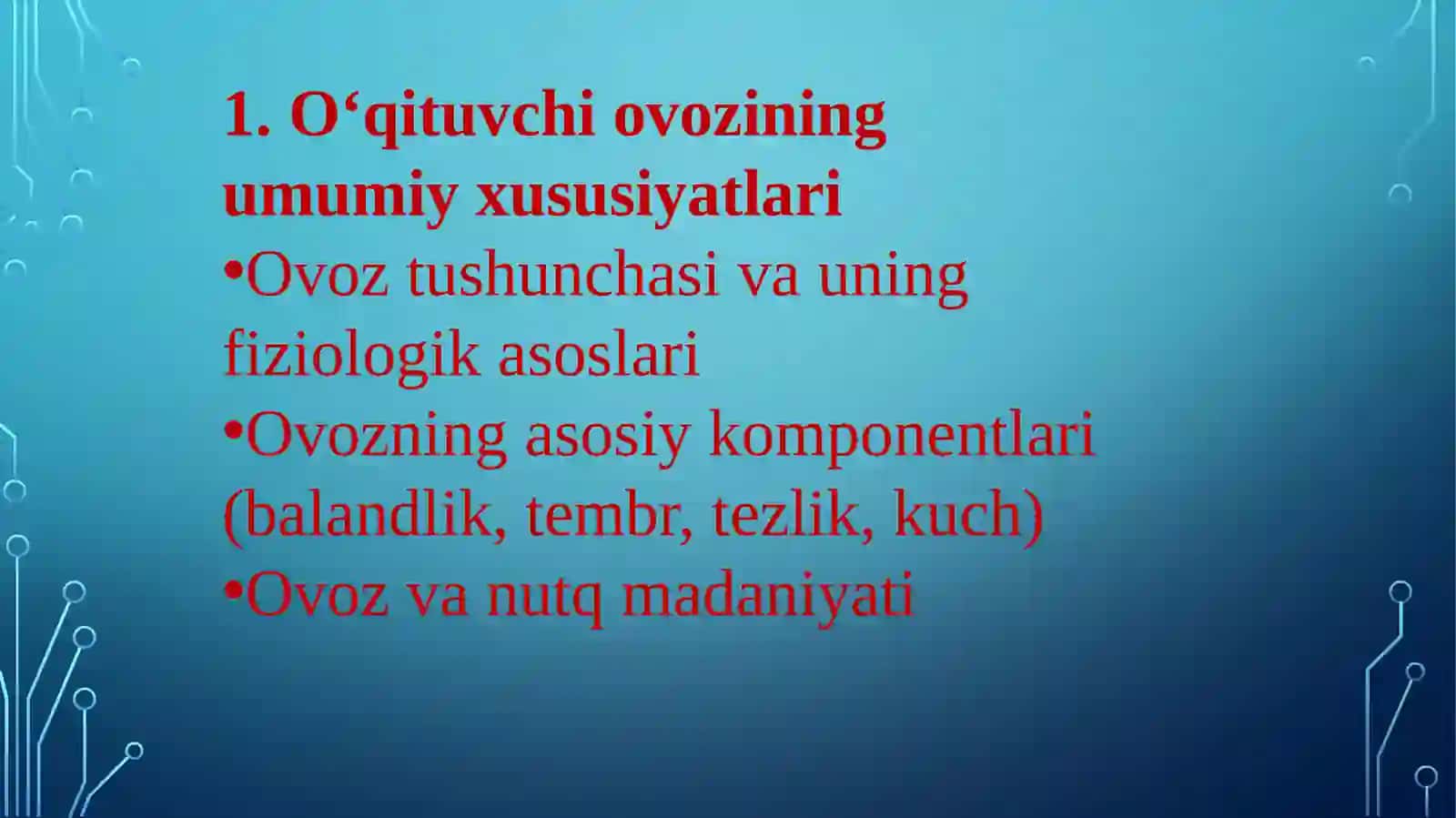 O‘qituvchi ovozining xususiyatlari 2