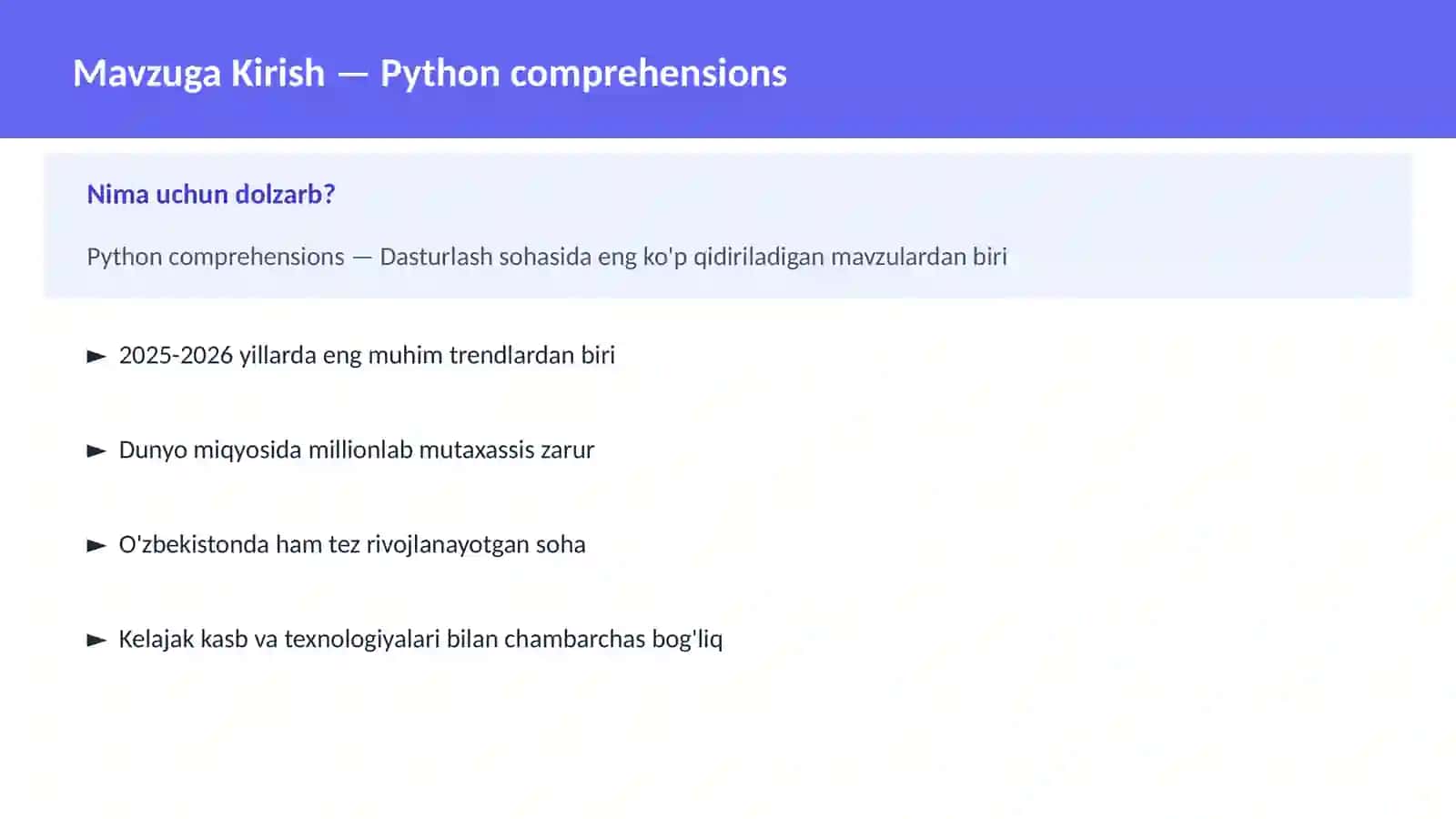 DASTURLASH | PYTHON DASTURLASH 2