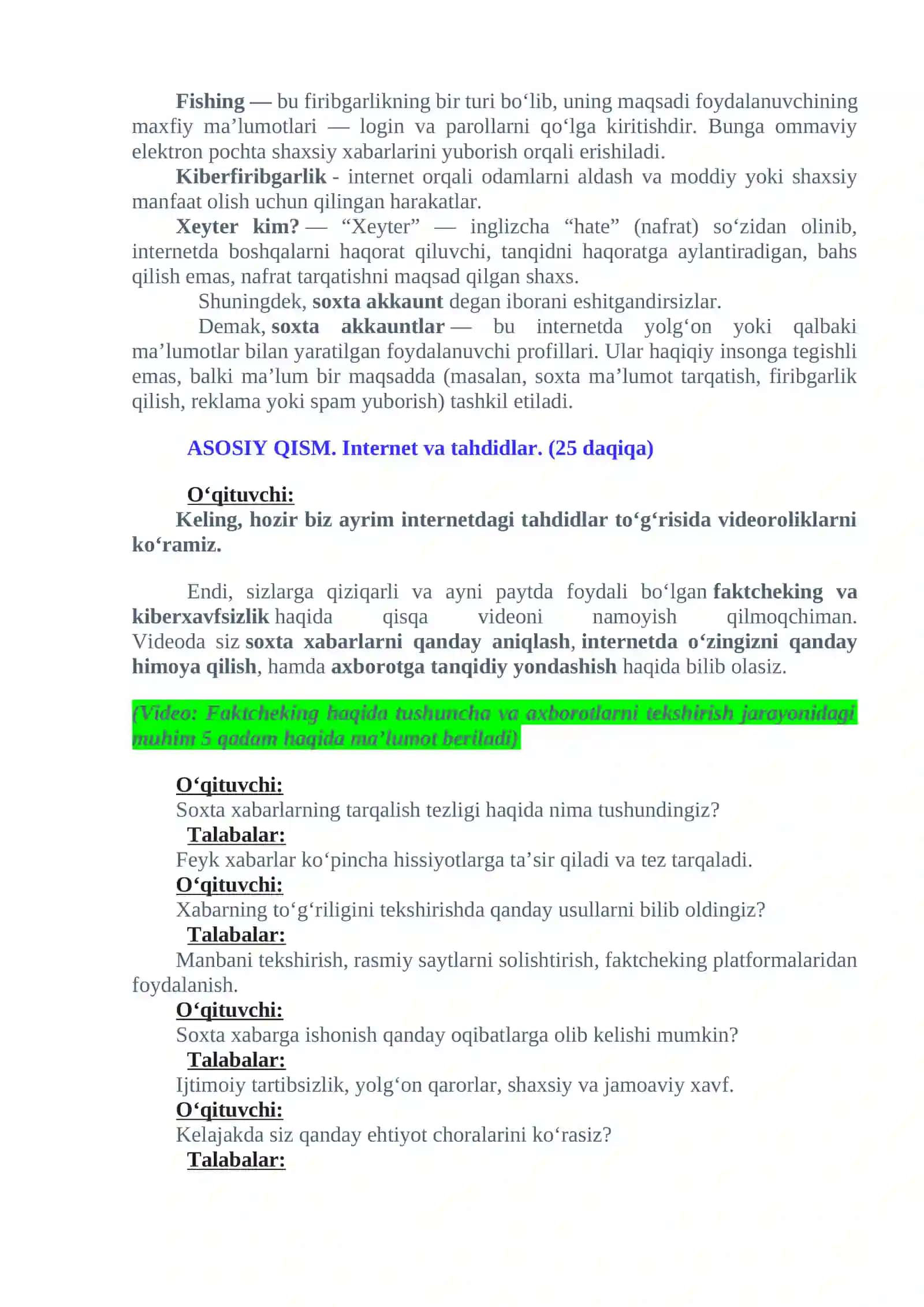 “Kelajak soati” 6-mavzu 2