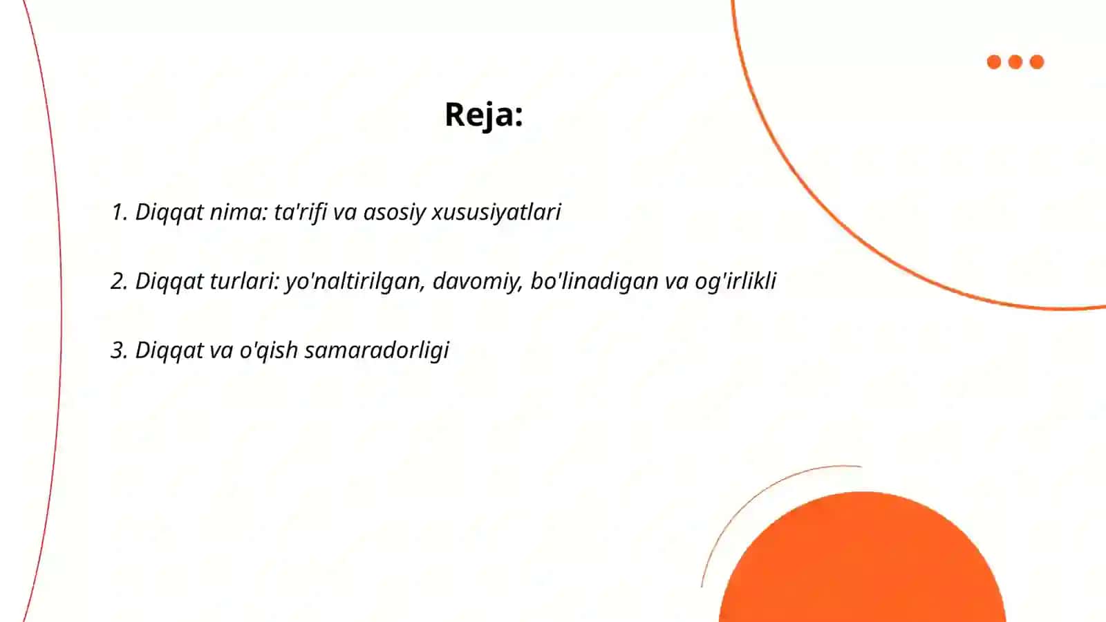 Diqqat mavzusi yuzasidan taqdimot 2