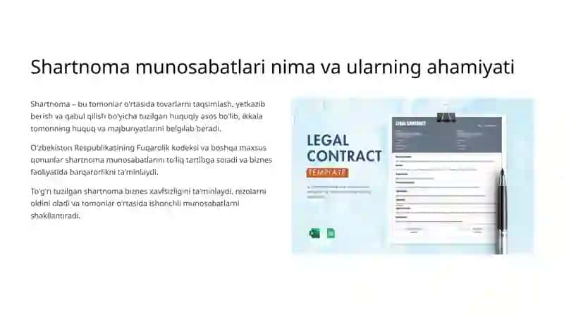 Tovarlarni taqsimlashda shartnoma munosabatlari 2