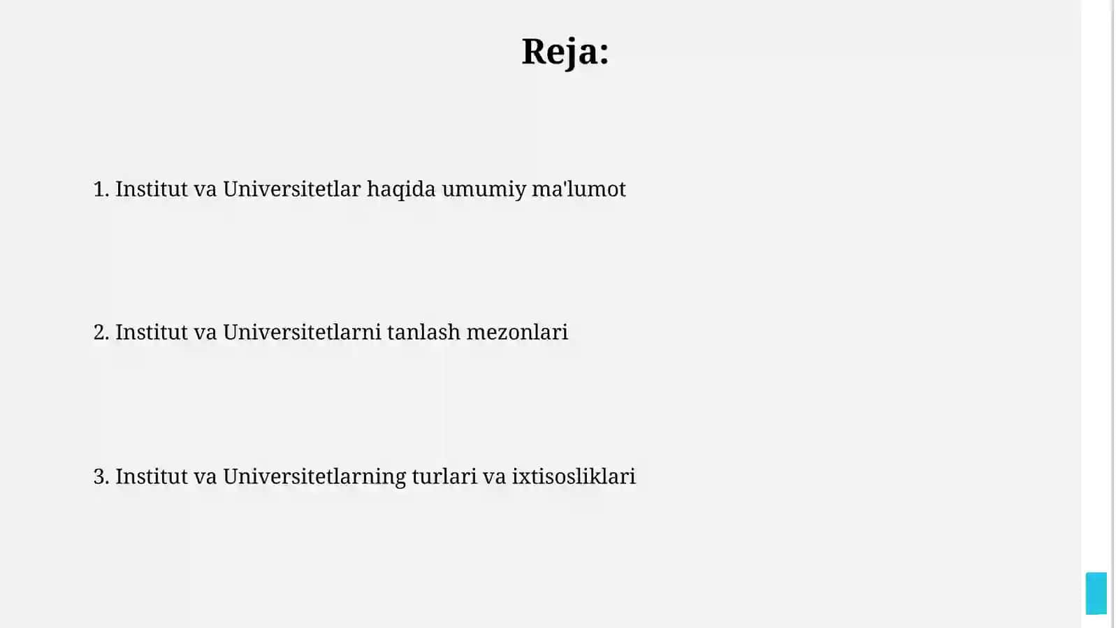 Institut va Universitetlar haqida umumiy ma'lumot 2