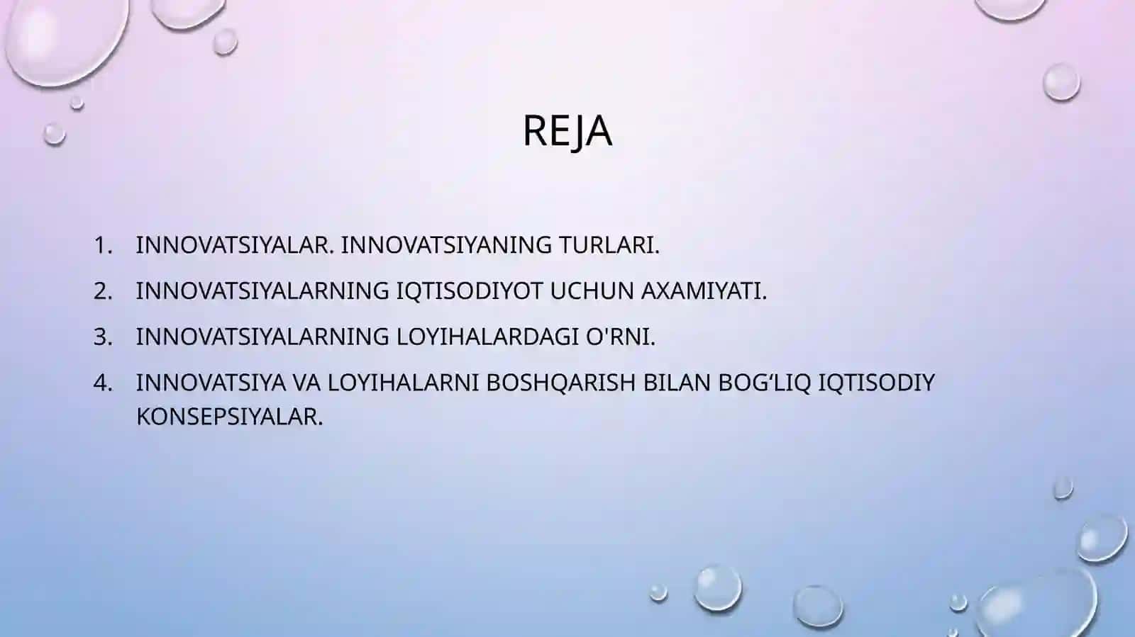 INNOVATSIYA VA LOYIHALARNI BOSHQARISH 2