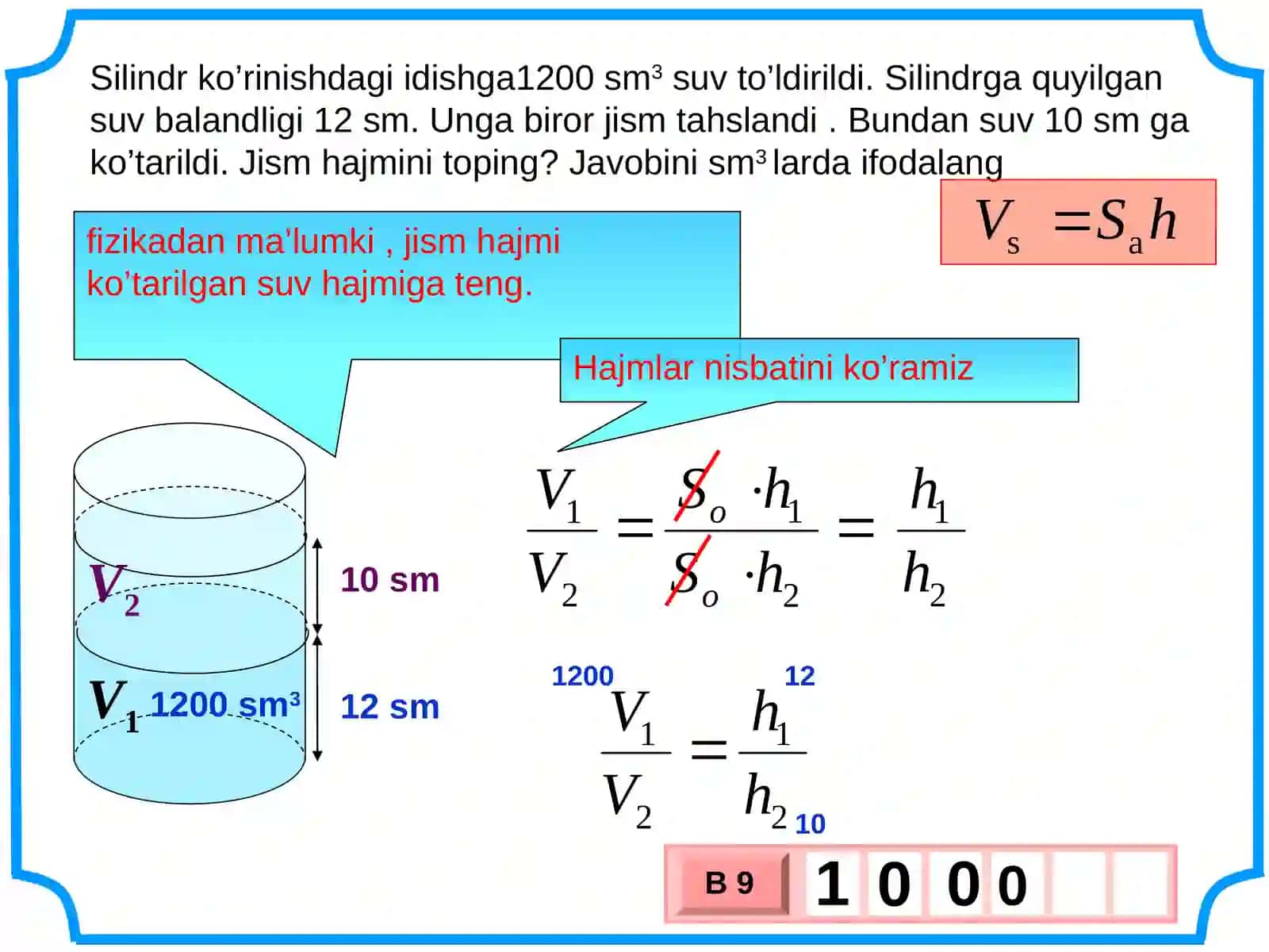 Jism hajmini aniqlash 2