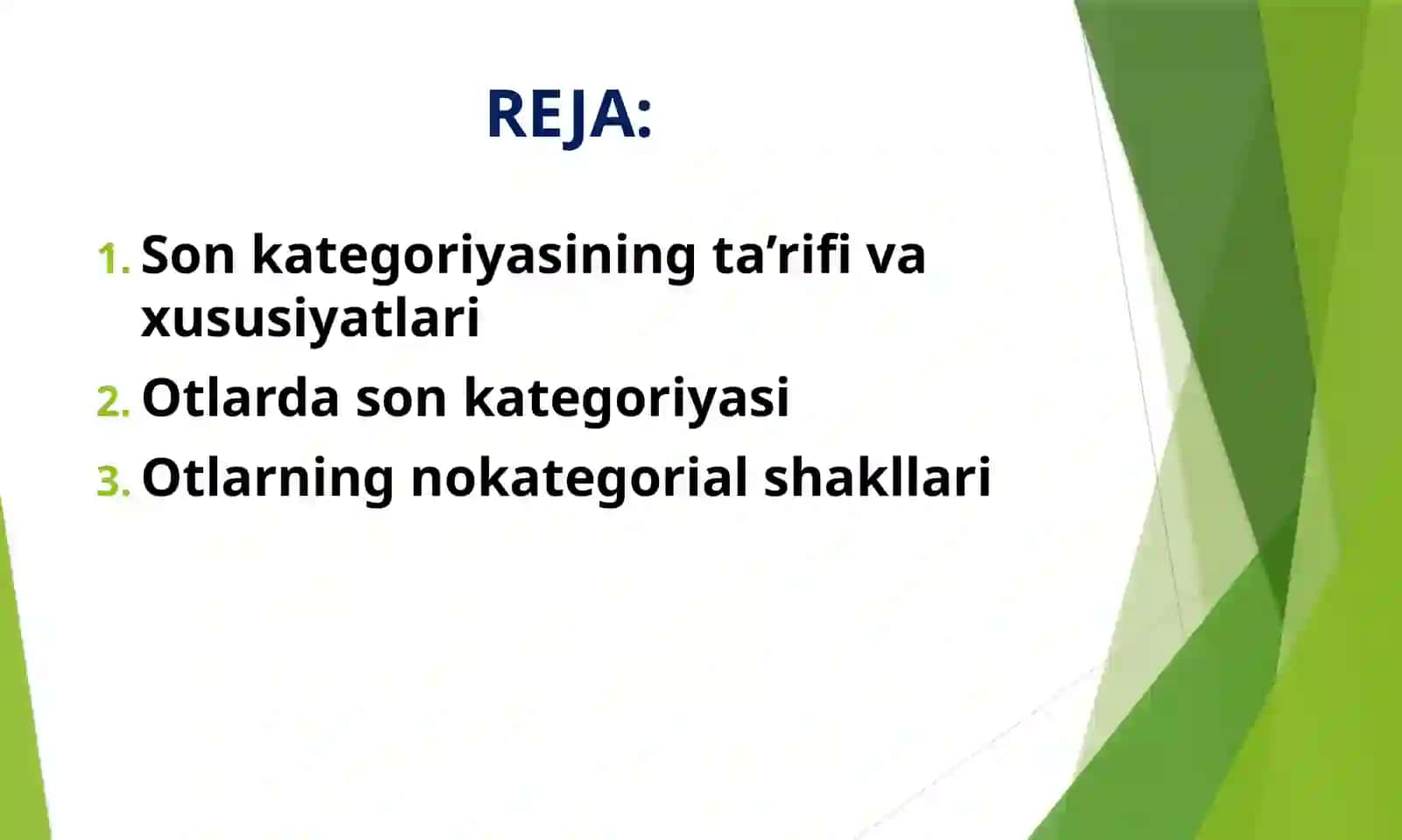 OTLARDAGI SON KATEGORIYASI. OTLARNING NOKATEGORIAL SHAKLLARI 2
