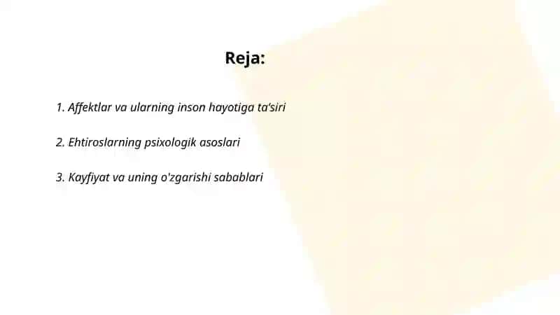 Affektlar, ehtiros va kayfiyat 2