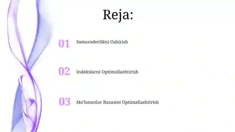 Ma'lumotlar Bazasini Optimallashtirish 2