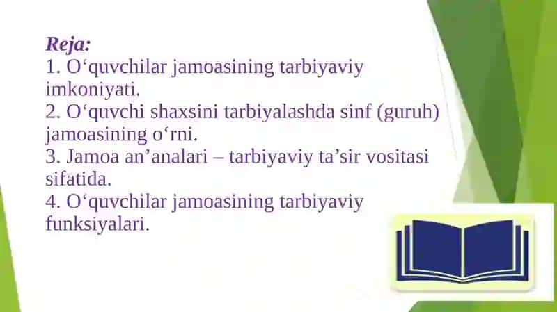 Sinf(guruh) jamoasining tarbiyaviy imkoniyatlari 2
