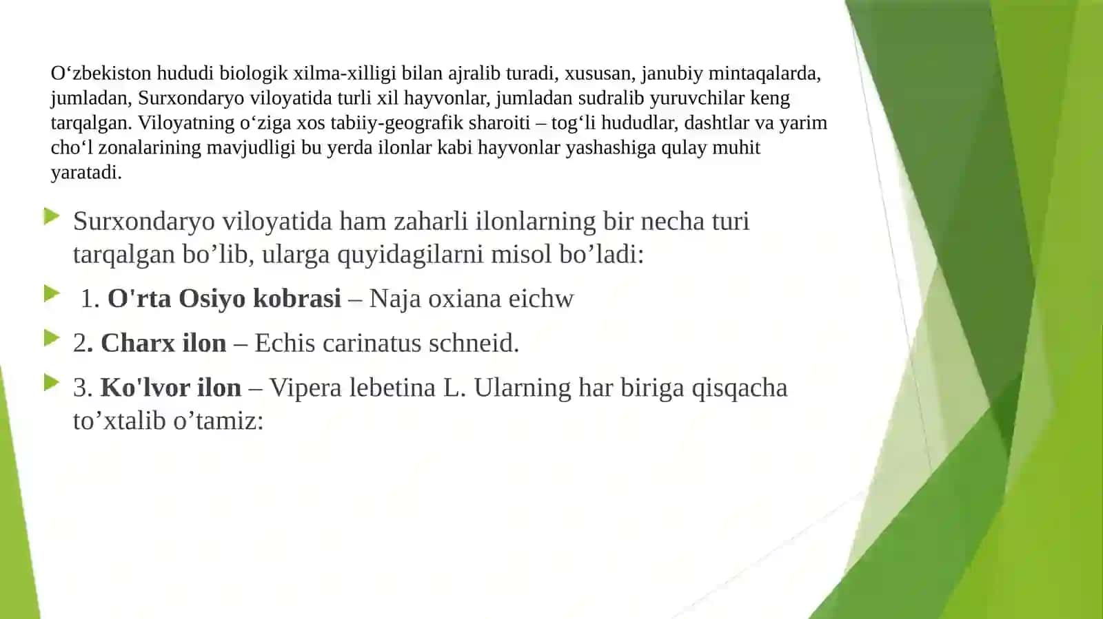 Ilonlar va zaharlar 2