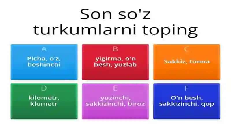 Sonso'z turkumi haqida umumiyma'lumot 2