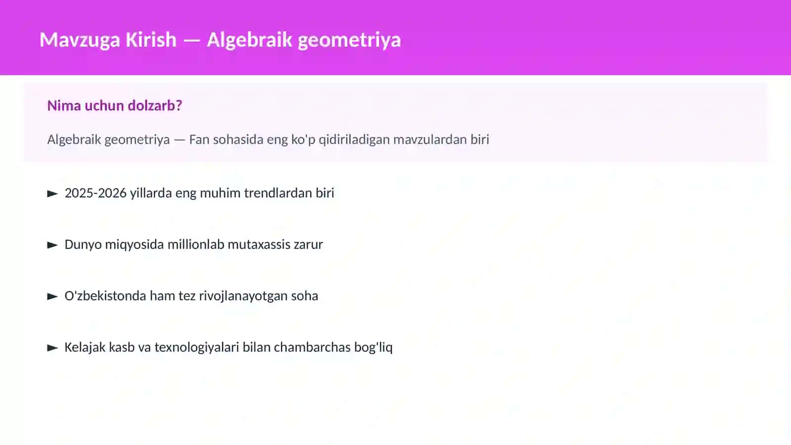 FAN | MATEMATIKA ZAMONAVIY 2