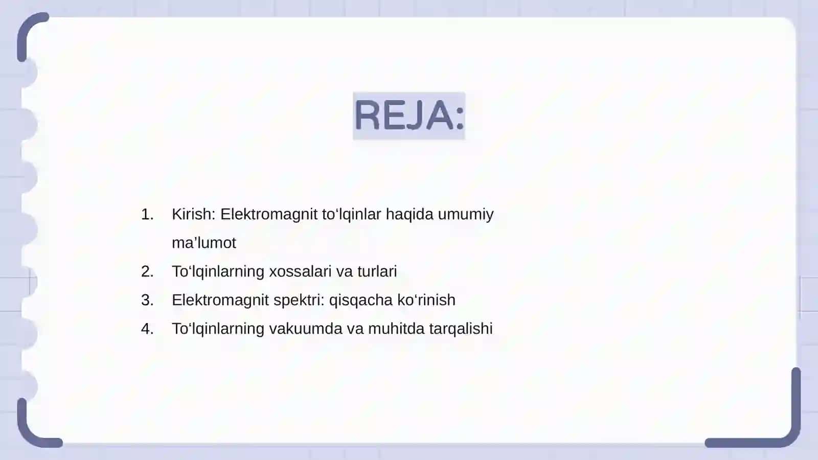 Elektromagnit to‘lqinlarning tarqalishi bo‘yicha namoyish tajribasi 2