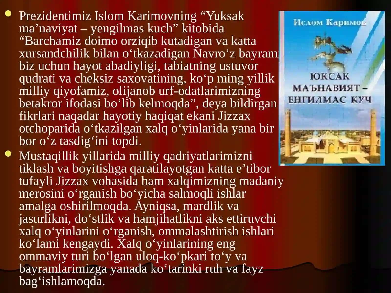 Madaniytaraqqiyot va Madaniy meros 2