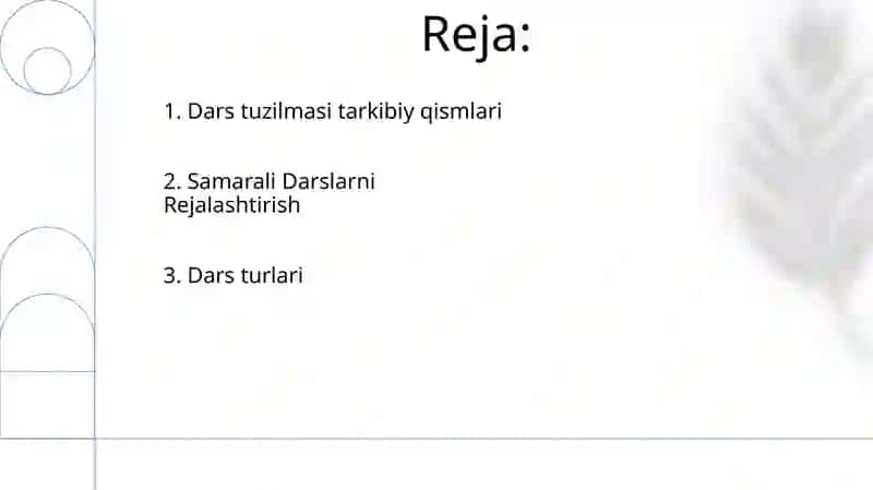 Darsning turlari va tuzilish 2