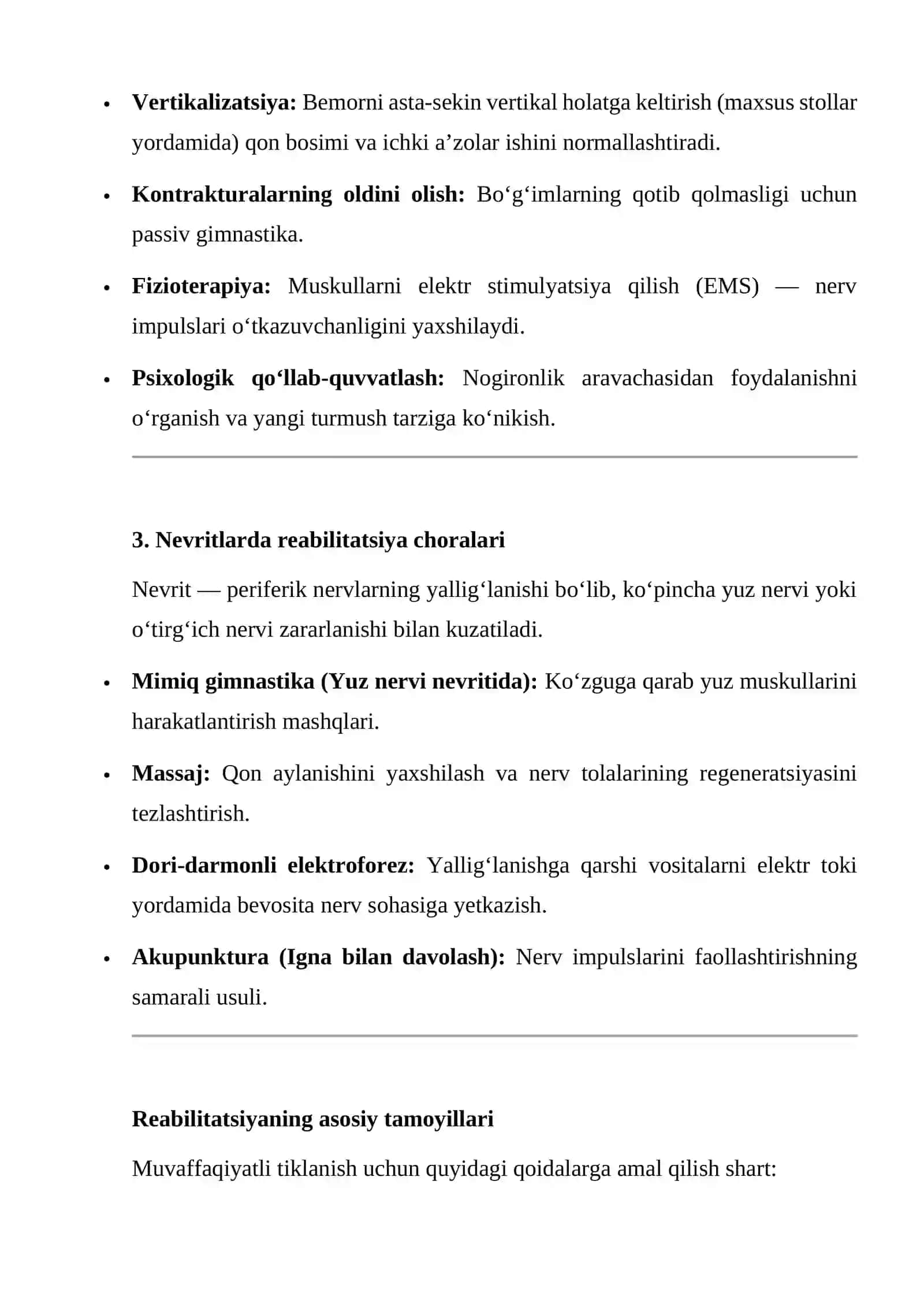Asab tizimi kasalliklarida reabilitatsiya 2