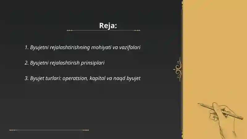 Byujetni rejalashtirish 2