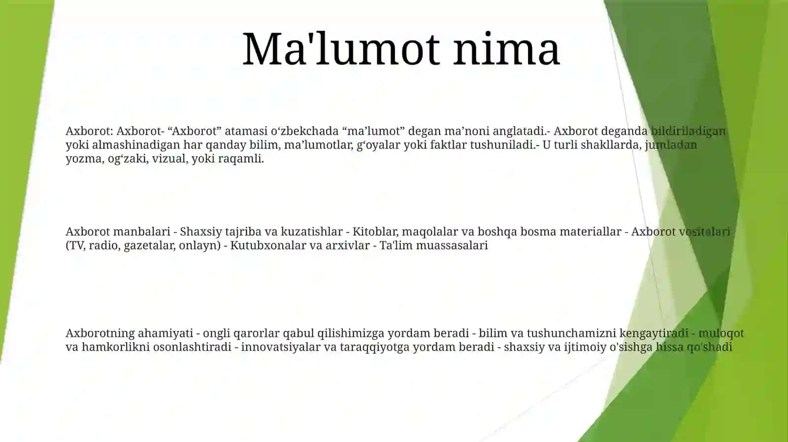 Axbarot Nima VaUningManbalari 2